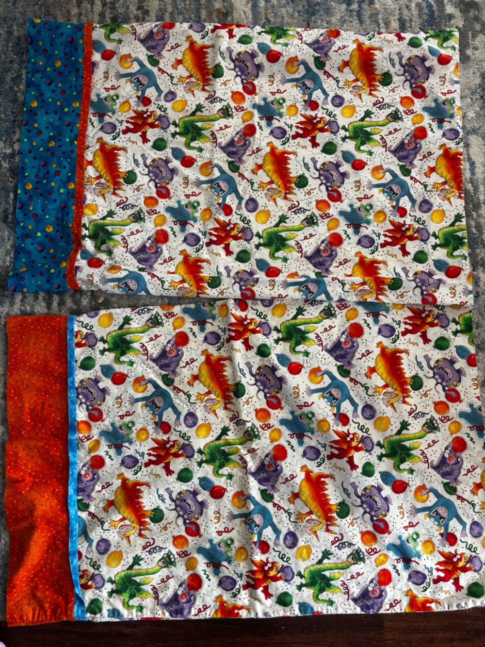 Vintage Childrens 90s Set of Standard Pillowcases.